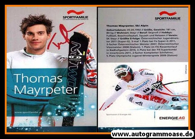 Autogramm Ski Alpin | Thomas MAYRPETER | 2012 (Sportfamilie XL)
