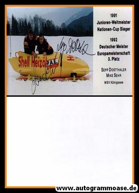 Autogramme Bob | Sepp DOSTTHALER + Mike SEHR | 1990er Foto (Portrait Color)