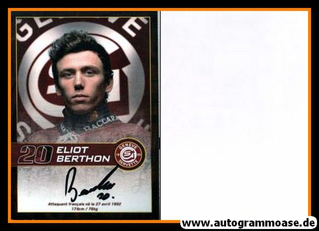 Autogramm Eishockey | Geneve-Servette HC | 2012 | Eliot BERTHON