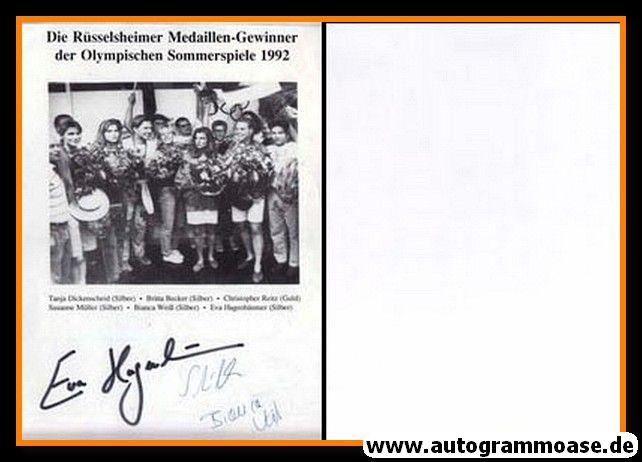 Mannschaftskarte Hockey | DHB | TEAM DAMEN | 1992 (Portrait SW) + 3 AG OS-Gold
