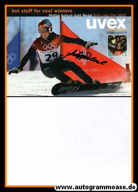 Autogramm Snowboard | Philipp SCHOCH | 2002 (Collage XL Uvex) OS-Gold