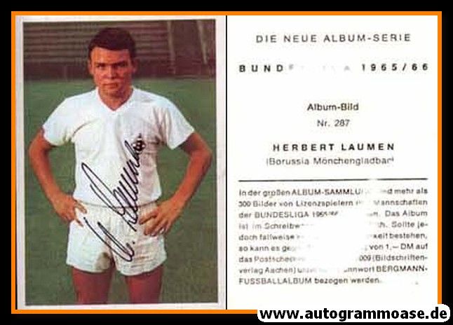 Autogramm Fussball | Borussia Mönchengladbach | 1965 | Herbert LAUMEN (Bergmann 287)