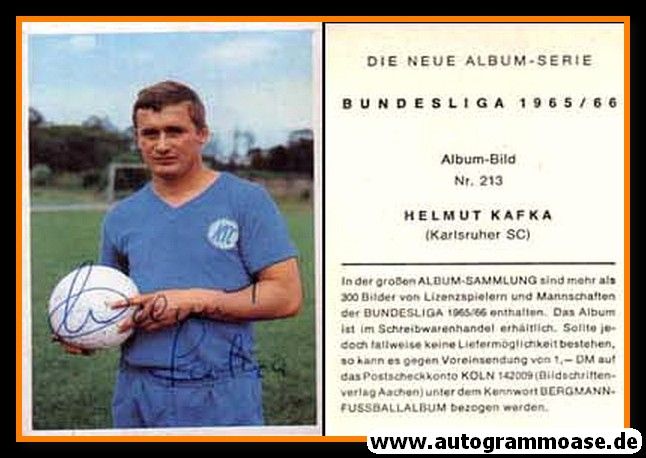 Autogramm Fussball | Karlsruher SC | 1965 | Helmut KAFKA (Bergmann 213)