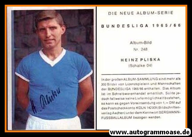Autogramm Fussball | FC Schalke 04 | 1965 | Heinz PLISKA (Bergmann 248)