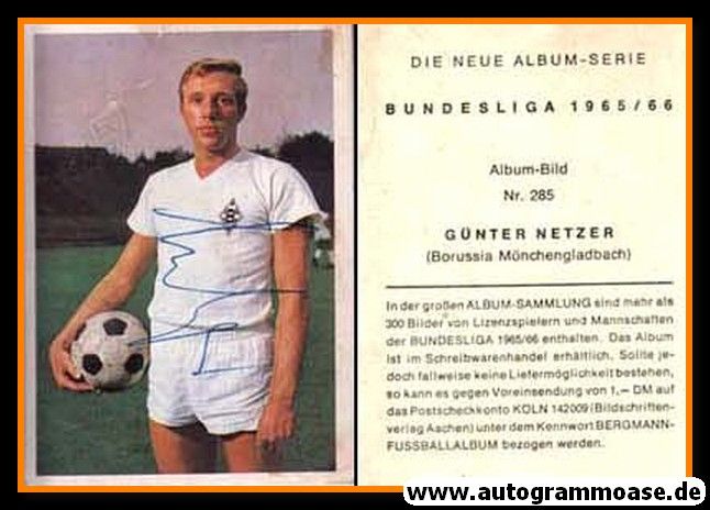 Autogramm Fussball | Borussia Mönchengladbach | 1965 | Günter NETZER (Bergmann 285) _