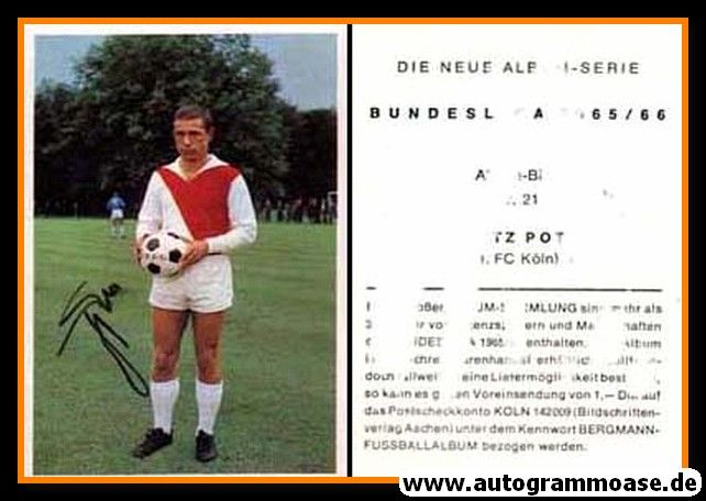 Autogramm Fussball | 1. FC Nürnberg | 1965 | Fritz POPP (Bergmann 088)