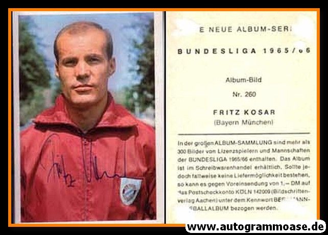 Autogramm Fussball | FC Bayern München | 1965 | Fritz KOSAR (Bergmann 260)