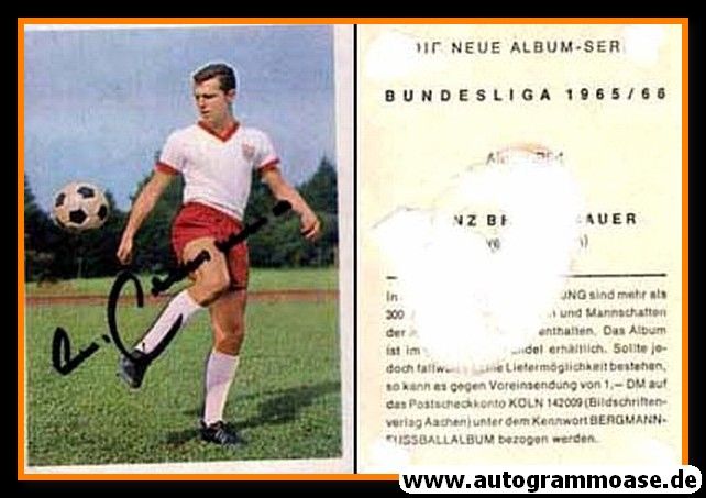 Autogramm Fussball | FC Bayern München | 1965 | Franz BECKENBAUER (Bergmann 259) ROOKIE!!!