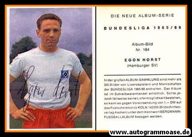 Autogramm Fussball | Hamburger SV | 1965 | Egon HORST (Bergmann 184)