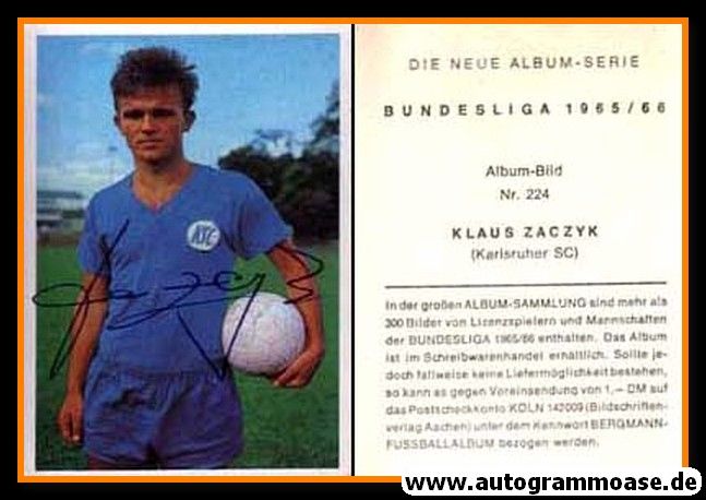 Autogramm Fussball | Karlsruher SC | 1965 | Klaus ZACZYK (Bergmann 224)