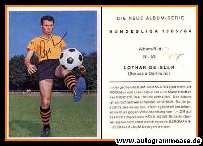 Autogramm Fussball | Borussia Dortmund | 1965 | Lothar GEISLER (Bergmann 053)