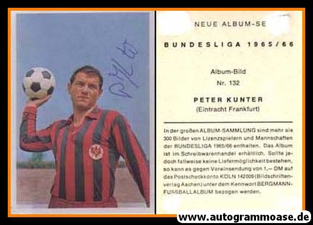 Autogramm Fussball | Eintracht Frankfurt | 1965 | Peter KUNTER (Bergmann 132)