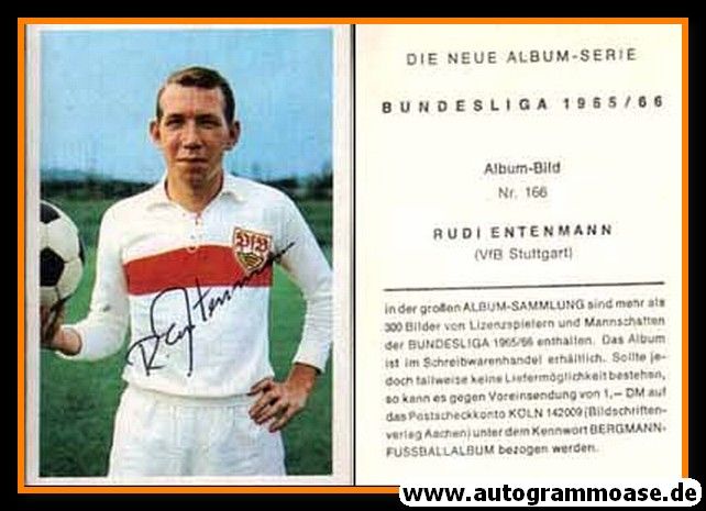 Autogramm Fussball | VfB Stuttgart | 1965 | Rudi ENTENMANN (Bergmann 166)