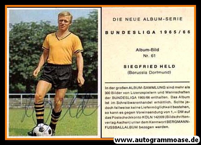 Autogramm Fussball | Borussia Dortmund | 1965 | Siegfried HELD (Bergmann 061)