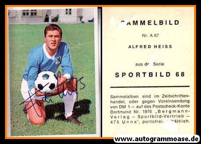 Autogramm Fussball | TSV 1860 München | 1968 | Alfred HEISS (Bergmann A092)