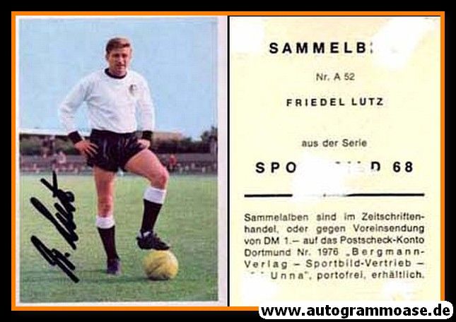Autogramm Fussball | DFB | 1968 | Friedel LUTZ (Bergmann A052)
