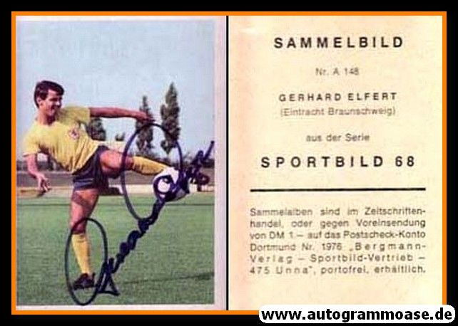 Autogramm Fussball | Eintracht Braunschweig | 1968 | Gerhard ELFERT (Bergmann A148)