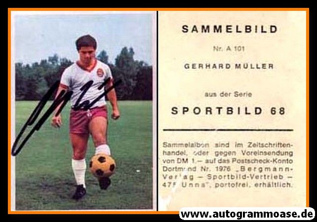 Autogramm Fussball | FC Bayern München | 1968 | Gerd MÜLLER (Bergmann SB A101)