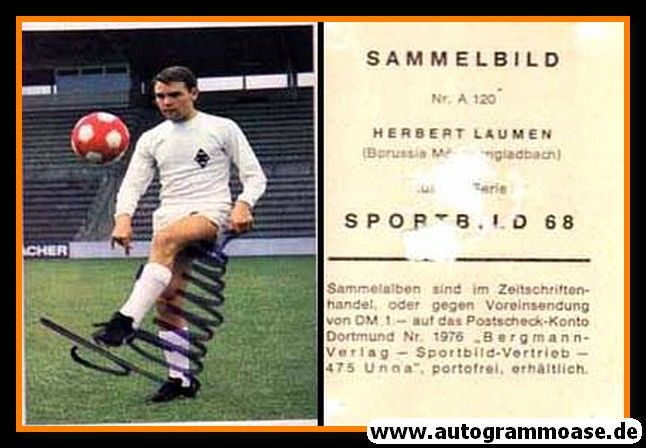 Autogramm Fussball | Borussia Mönchengladbach | 1968 | Herbert LAUMEN (Bergmann SB A120)