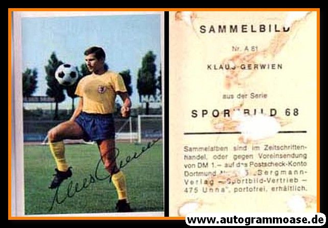 Autogramm Fussball | Eintracht Braunschweig | 1968 | Klaus GERWIEN (Bergmann A081)