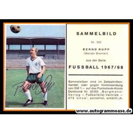 Autogramm Fussball | SV Werder Bremen | 1967 | Bernd RUPP (Bergmann 322)
