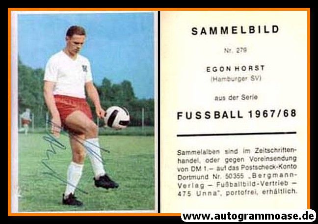 Autogramm Fussball | Hamburger SV | 1967 | Egon HORST (Bergmann 279)