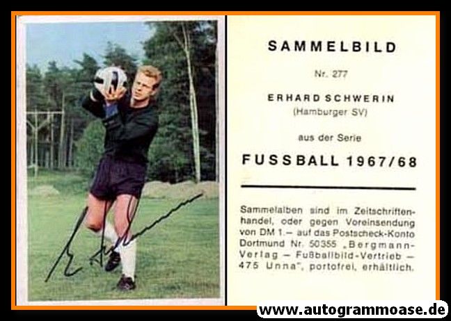Autogramm Fussball | Hamburger SV | 1967 | Erhard SCHWERIN (Bergmann 277)