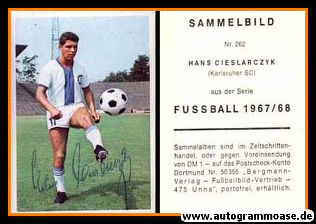 Autogramm Fussball | Karlsruher SC | 1967 | Hans CIESLARCZYK (Bergmann 262)