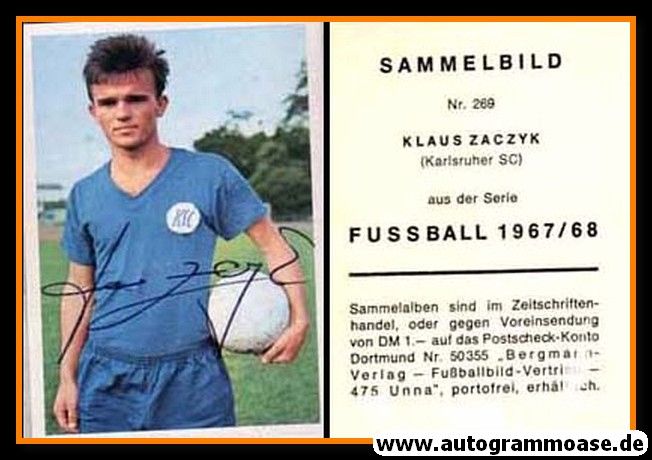 Autogramm Fussball | Karlsruher SC | 1967 | Klaus ZACZYK (Bergmann 269)