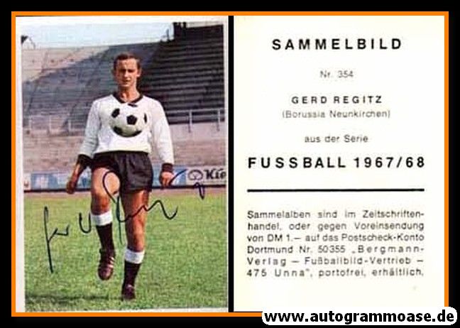 Autogramm Fussball | Borussia Neunkirchen | 1967 | Gerd REGITZ (Bergmann 354)