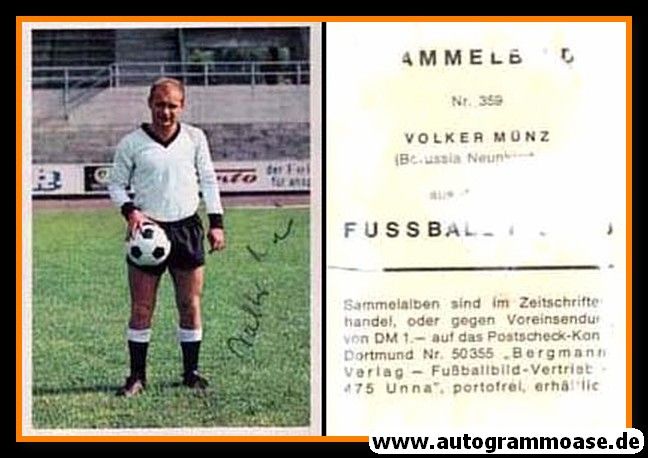 Autogramm Fussball | Borussia Neunkirchen | 1967 | Volker MÜNZ (Bergmann 359)