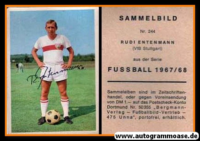 Autogramm Fussball | VfB Stuttgart | 1967 | Rudi ENTENMANN (Bergmann 244)