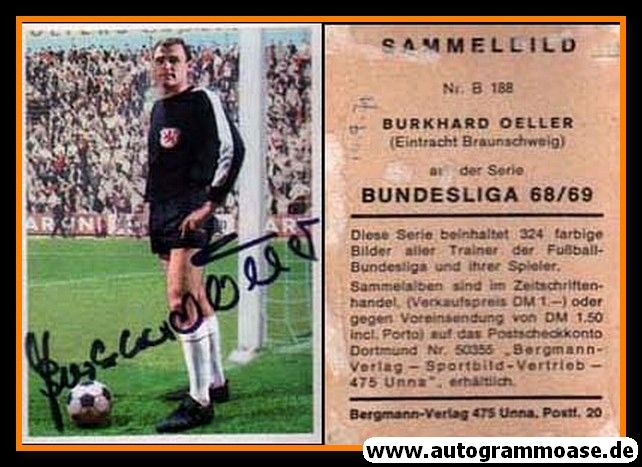 Autogramm Fussball | Eintracht Braunschweig | 1968 | Burkhard OELLER (Bergmann B188)