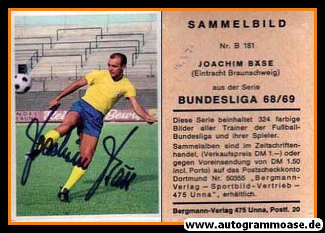 Autogramm Fussball | Eintracht Braunschweig | 1968 | Joachim BÄSE (Bergmann B181)