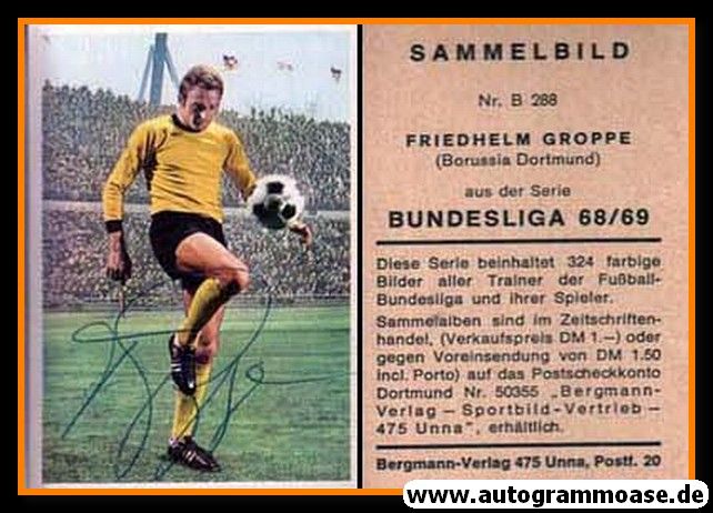 Autogramm Fussball | Borussia Dortmund | 1968 | Friedhelm GROPPE (Bergmann B288)