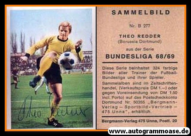 Autogramm Fussball | Borussia Dortmund | 1968 | Theo REDDER (Bergmann B277)