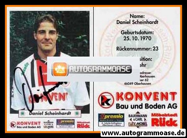 Autogramm Fussball | Rot-Weiss Oberhausen | 1998 | Daniel SCHEINHARDT