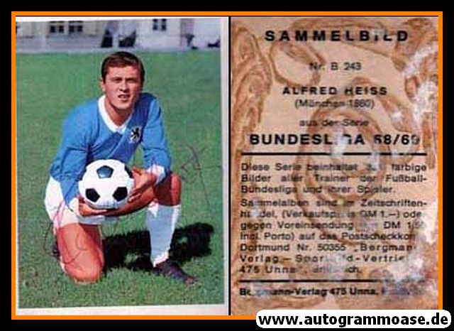 Autogramm Fussball | TSV 1860 München | 1968 | Alfred HEISS (Bergmann B243)