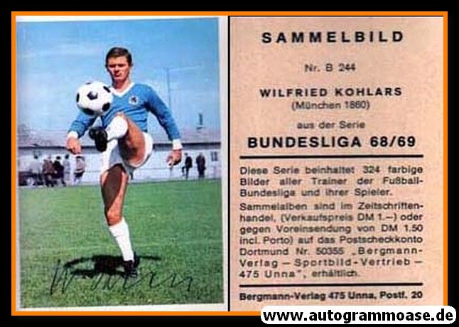 Autogramm Fussball | TSV 1860 München | 1968 | Wilfried KOHLARS (Bergmann B244)