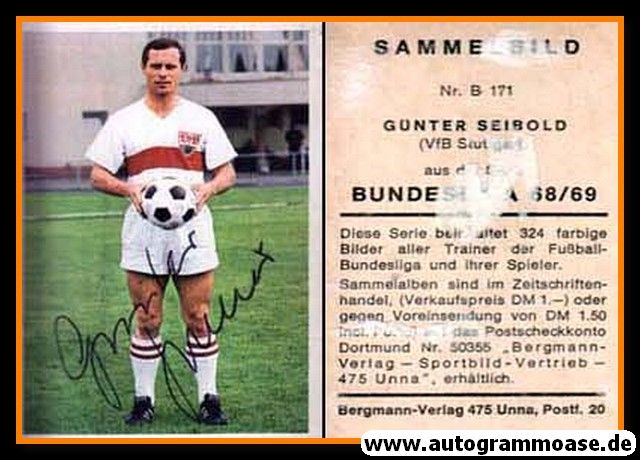 Autogramm Fussball | VfB Stuttgart | 1968 | Günter SEIBOLD (Bergmann B171)
