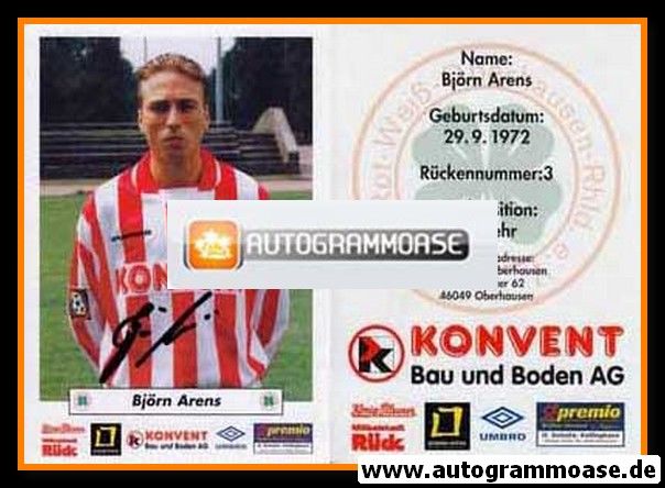 Autogramm Fussball | Rot-Weiss Oberhausen | 1999 | Björn ARENS