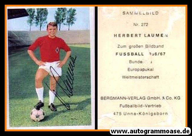 Autogramm Fussball | Borussia Mönchengladbach | 1966 | Herbert LAUMEN (Bergmann 272)