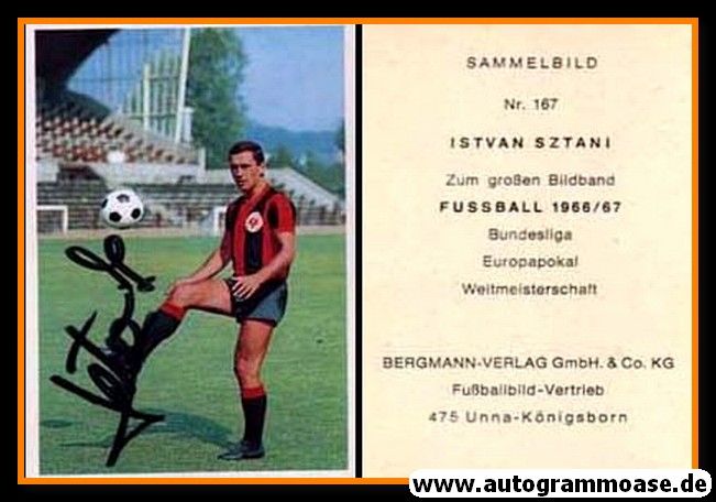 Autogramm Fussball | Eintracht Frankfurt | 1966 | Istvan SZTANI (Bergmann 167)