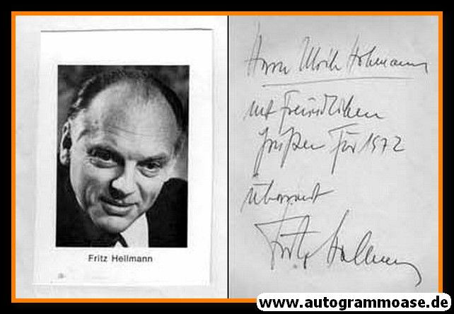 Autogramm Schauspieler | Fritz HELLMANN | 1970er (Portrait SW) _