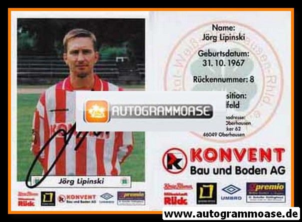 Autogramm Fussball | Rot-Weiss Oberhausen | 1999 | Jörg LIPINSKI