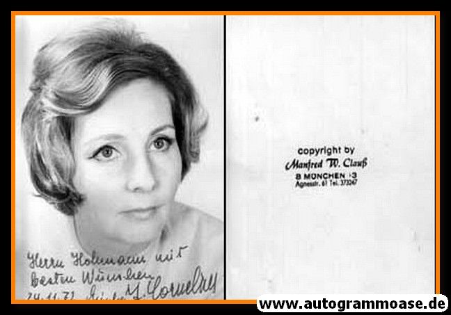 Autogramm Schauspieler | Ingeborg CORNELIUS | 1970er (Portrait SW Clauss)