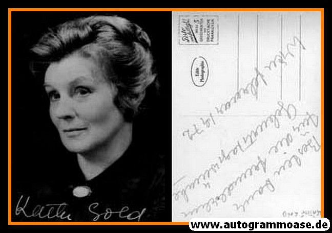Autogramm Schauspieler | Käthe GOLD | 1970er (Portrait SW)