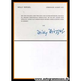 Autogramm Schauspieler | Willy BIRGEL | 1971 Druck (Danksagung)