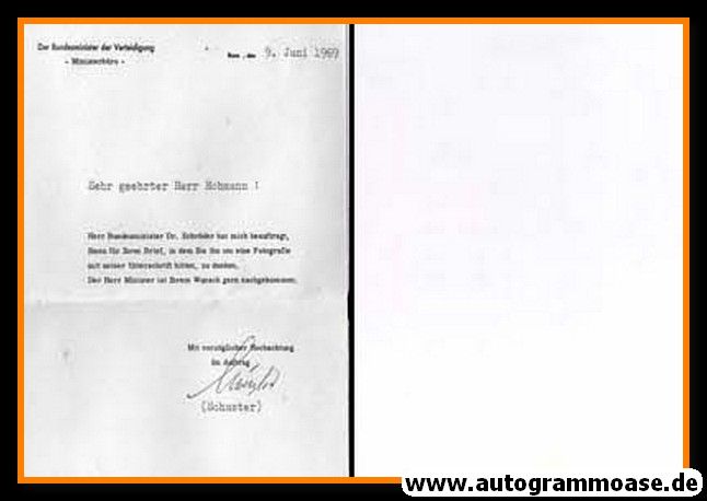 Autogramm Politik | CDU | Gerhard SCHRÖDER | 1960er (Portrait SW) 2 + Brief