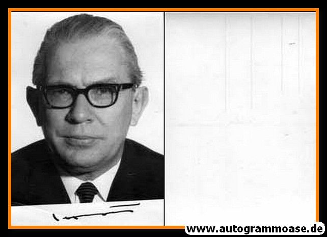 Autogramm Politik | CDU | Kai-Uwe VON HASSEL | 1960er (Portrait SW) 2 + Visitenkarte